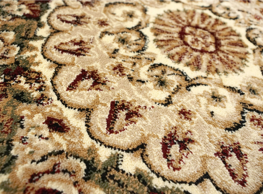 Covor clasic crem bej integrat in interior modern