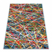Covor abstract albastru colorat pentru living si dormitor, design modern si confortabil, ideal pentru decor stilat