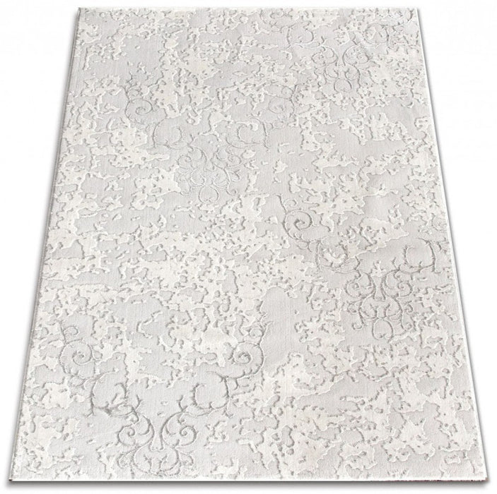 Covor alb modern stil minimalist pentru living, aspect luminos si rafinat in decor contemporan