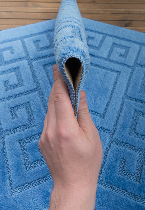 covor baie albastru antiderapant flexibil covoras baie lavabil si confortabil