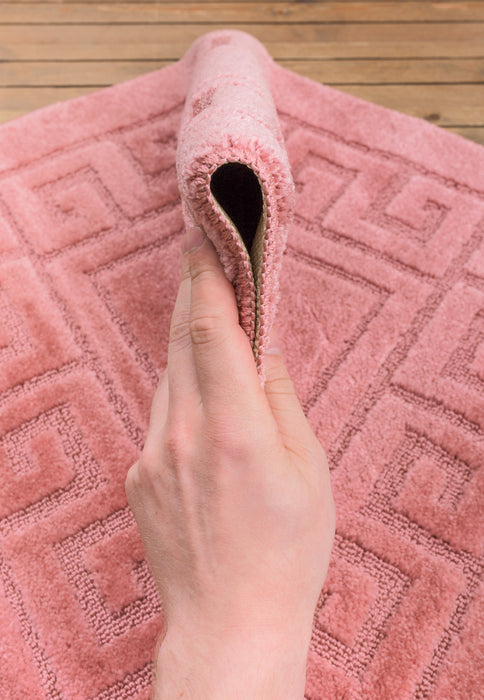 covor baie roz antiderapant moale si absorbant covoras baie confortabil