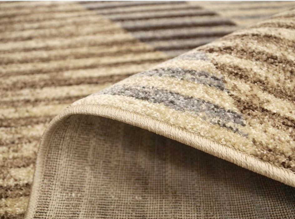 Covor bej maro modern cu fir scurt si textura rezistenta