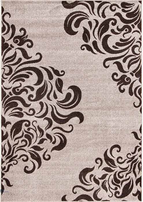 Covor bej maro modern elegant pentru living model ornamental decorativ