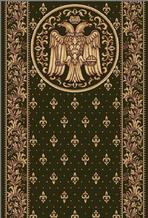 Covor biserica verde model bizantin cu ornament clasic