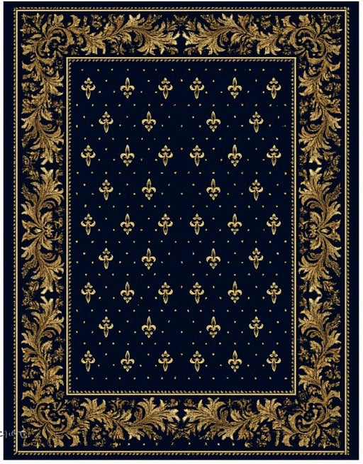 Covor bisericesc albastru cu crini, model clasic