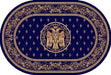 Covor bisericesc albastru cu vultur bicefal, model clasic
