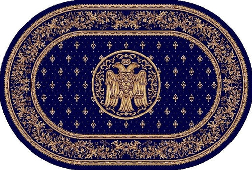 Covor bisericesc albastru cu vultur bicefal, model clasic