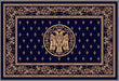 Covor bisericesc albastru cu vultur bicefal, model clasic