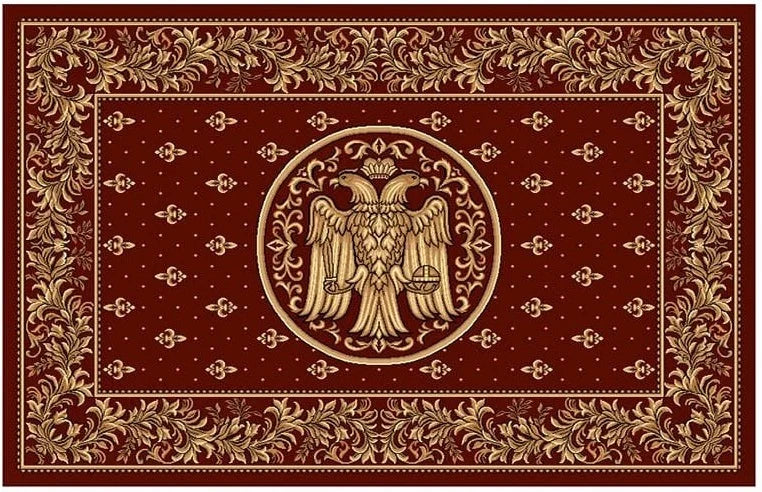 Covor bisericesc grena cu vulturi, model clasic