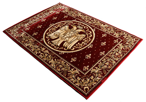 Covor bisericesc grena cu vulturi, vedere în perspectivă