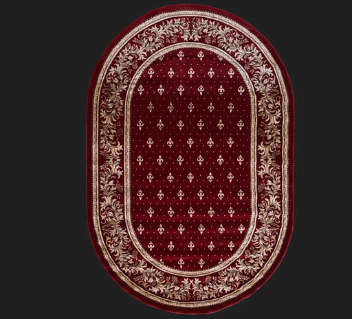 Covor bisericesc oval grena cu crini, model clasic