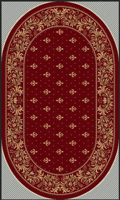 Covor bisericesc oval grena cu model traditional, potrivit pentru biserica