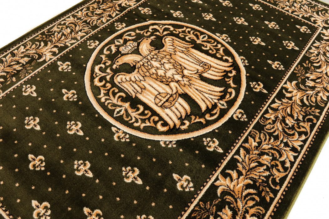 covor bisericesc oval verde design elegant