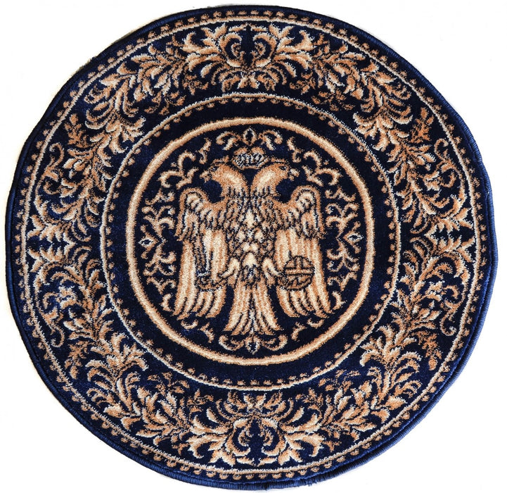 Covor bisericesc rotund, culoare albastru