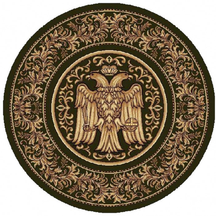 Covor bisericesc rotund verde, model clasic