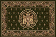 Covor bisericesc verde cu vultur bicefal, model clasic