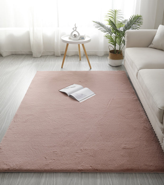 covor blanita pufos roz pentru living modern covor moale si confortabil pentru dormitor