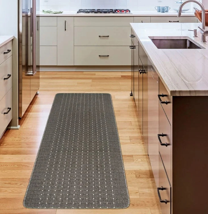 Covor bucatarie antiderapant gri, traversa lunga rezistenta pentru bucatarie si hol