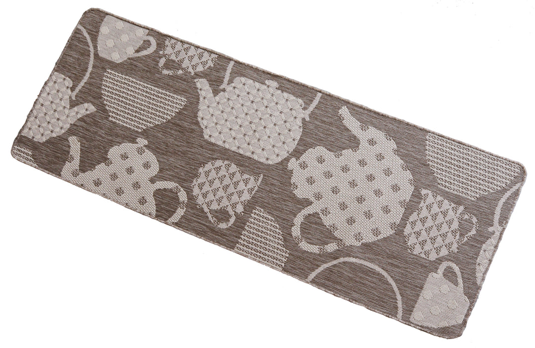 Covor bucatarie crem cu model cafea decorativ, covor antiderapant pentru bucatarie