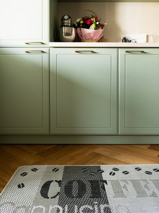 Covor bucatarie gri antiderapant modern pentru zona de gatit