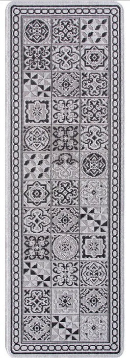 Covor bucatarie gri antiderapant model geometric modern usor de curatat