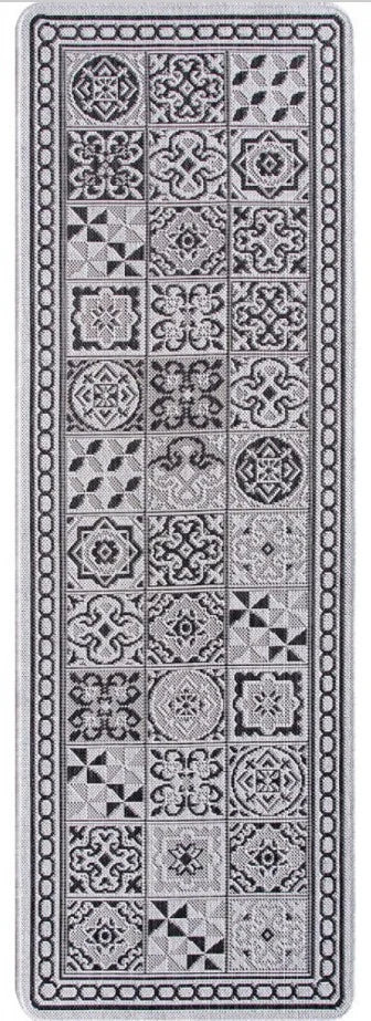 Covor bucatarie gri antiderapant model geometric modern usor de curatat