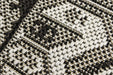 Detaliu colt covor bucatarie gri antiderapant cu model geometric