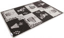 Covor bucatarie gri cu model cafea decorativ, covor antiderapant pentru bucatarie