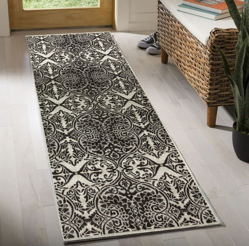 covor bucatarie lung modern bej maro model geometric covor hol rezistent trafic intens