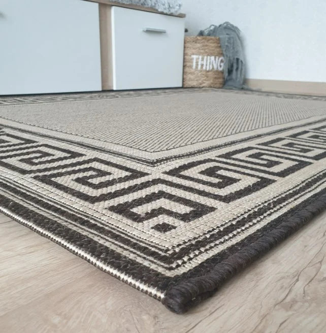 Covor bucatarie din iuta bej maro rezistent ideal pentru utilizare zilnica