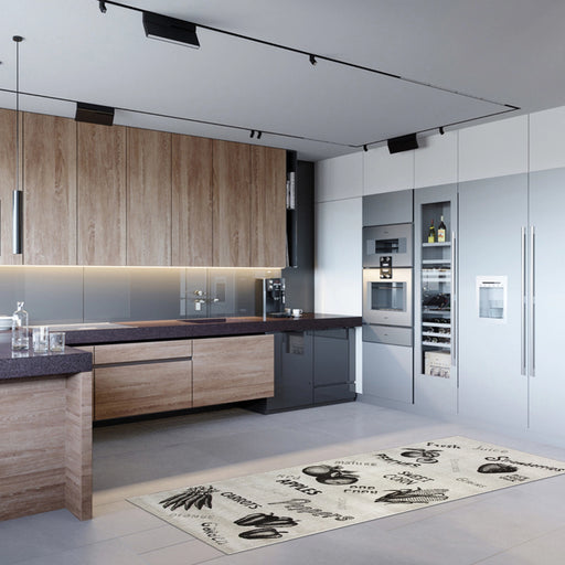 covor bucatarie lung bej model decorativ covor bucatarie rezistent trafic intens