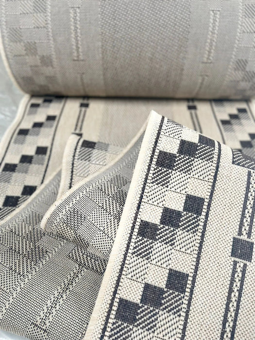 Covor bucatarie lung tip iuta crem maro, traversa bucatarie moderna pentru hol si bucatarie