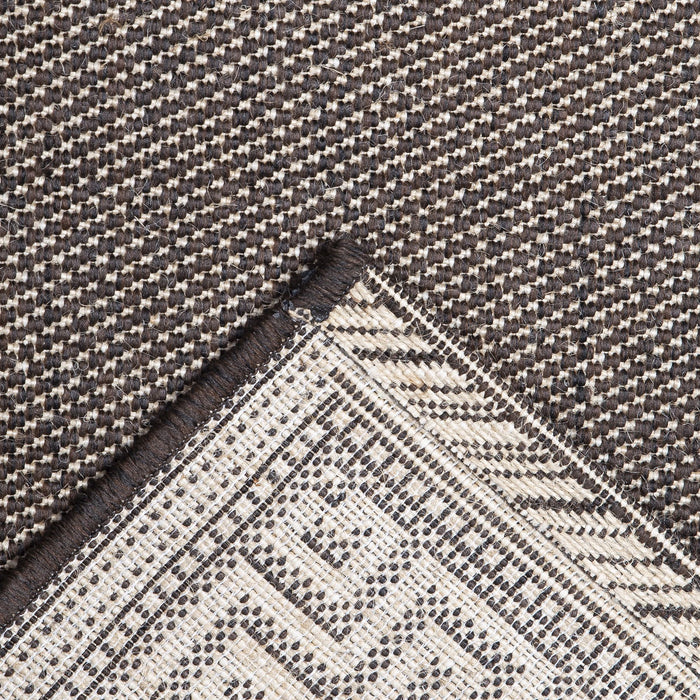 Covor bucatarie maro din iuta model modern fir plat usor de curatat