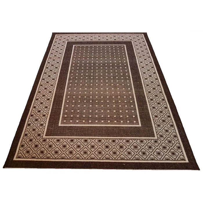 Covor bucatarie maro model geometric modern usor de intretinut