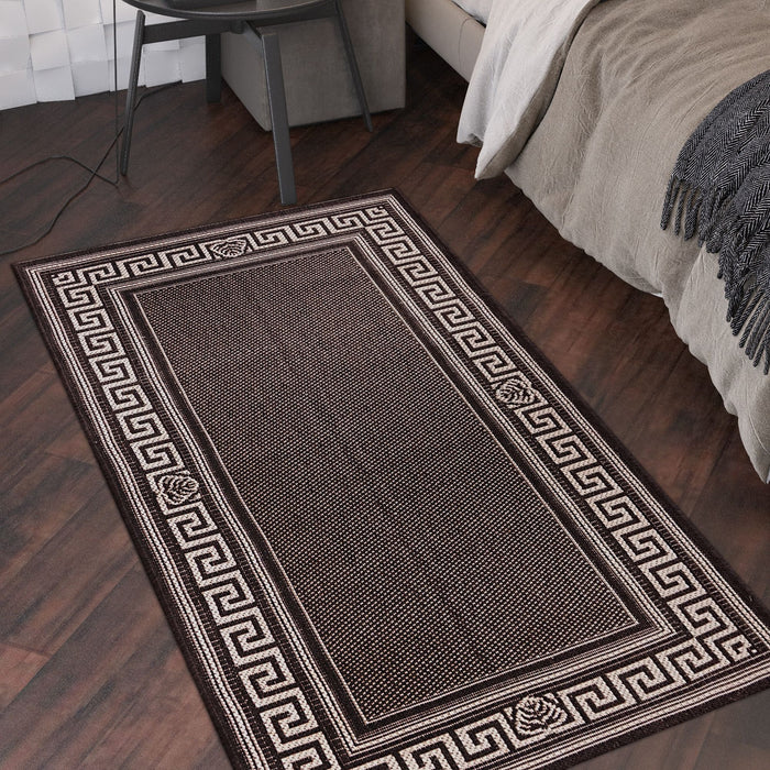 Covor bucatarie modern din iuta maro design elegant pentru bucatarie