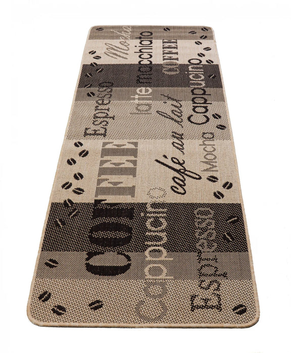 Detaliu textura covor bucatarie rezistent la trafic zilnic