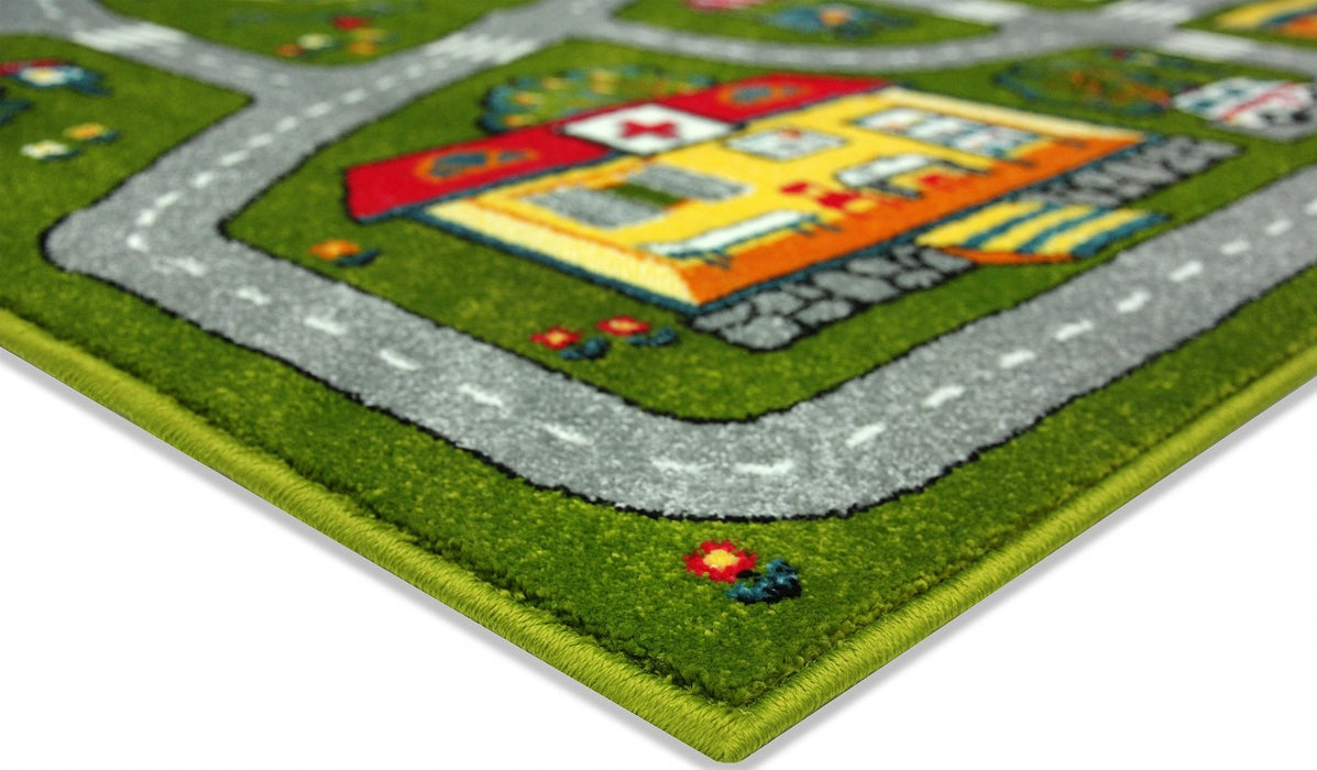 Covor camera copilului cu drumulete, design educativ si culori intense