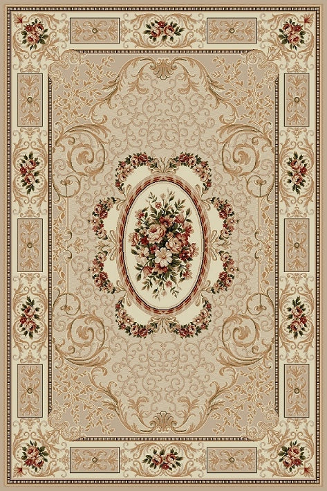 covor clasic bej model Lotos 542, vedere completa