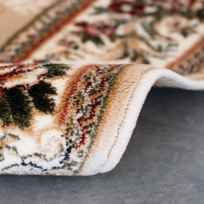 covor-clasic-floral-crem-bej-grosime-material