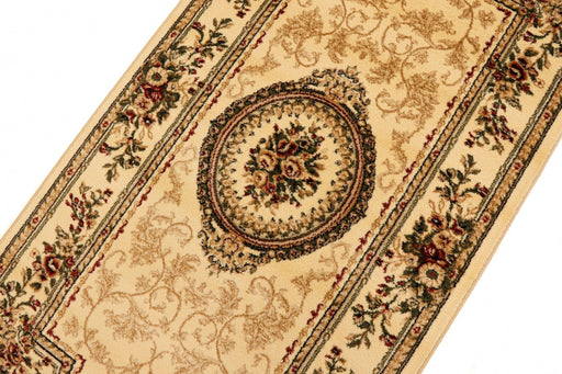 Covor clasic floral crem bej, design elegant