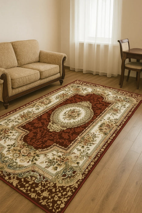 covor-clasic-floral-grena-in-living