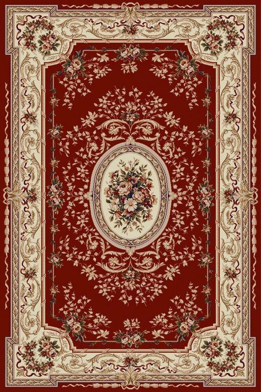 Covor clasic floral grena cu model traditional, potrivit pentru living sau dormitor