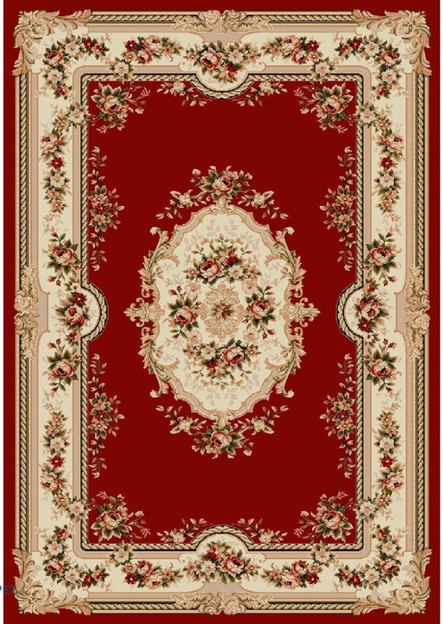 Covor clasic floral grena, model potrivit pentru living sau dormitor