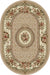 Covor clasic floral oval, culoare bej