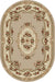 Covor clasic floral oval bej cu model traditional, ideal pentru decor clasic