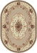 Covor clasic floral oval crem bej, model traditional elegant pentru living sau dormitor
