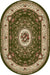 Covor clasic floral oval verde in living elegant