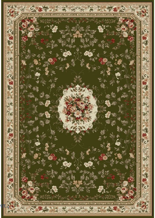 Covor clasic floral, culoare verde