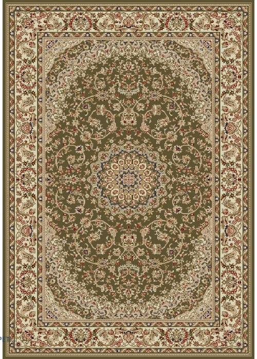 Covor clasic floral, culoare verde