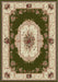 Covor clasic floral verde cu model traditional, potrivit pentru living sau dormitor